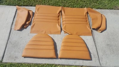 PORSCHE 911 912 76-84 REAR SEAT UPHOLSTERY KIT BLACK GERMAN VINYL BEAUTIFUL NEW - Image 1 of 4