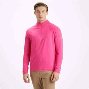 G/Fore Luxe Midlayer Quarter Zip Pullover Day Glo Pink Size Medium $155 - Picture 1 of 7