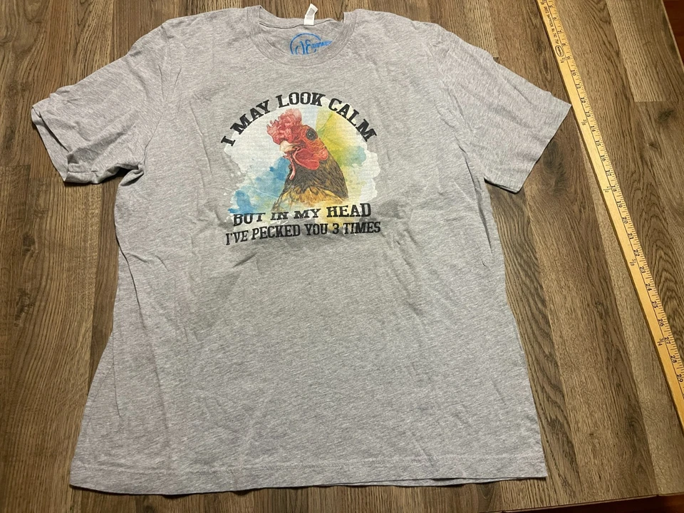 Camisa de lona Bella + para mujer XL, gris, puedo lucir tranquila pero en mi cabeza tengo picoteo Foto 1 de 4