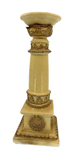 Wood Gold Unique Design Decorative Wooden Candle Stand in Gold