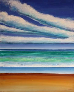 Original Oil on Canvas "Summer Clouds" by Ross D Jahnig - Picture 1 of 1