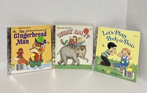 Lot of 3 Mini Little Golden Books VTG Gingerbread Man What Am I? Peek a Boo - Bild 1 von 12
