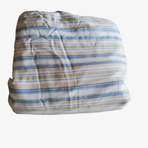 L.L. Bean Egyptian Cotton 400TC Cotton Sateen Duvet Cover Striped Blue Queen - Picture 1 of 5