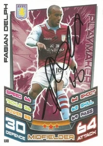 FABIAN DELPH SIGNED ASTON VILLA 2012/2013 MATCH ATTAX 'EXTRA' TRADING CARD+COA - Picture 1 of 1
