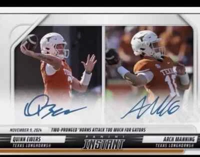 2024 Panini Instant Quinn Ewers & Arch Manning Dual Auto /99 SP #QEAMA IN HAND - Image 1 of 2