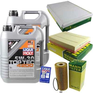Liqui Moly 10 L 5W-30 Olio Motore + Mann-Filter VW Crafter 30-50 Box 2E_ 2.5 Tdi - Picture 1 of 12