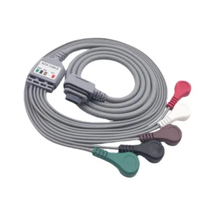 ECG Telemetry Patient Cable,5 Leadwire Set,AHA,CompatibleGE SEER Light Recorder - Picture 1 of 3