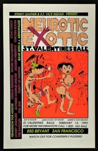 PÓSTER Neurótico Exótico Baile de San Valentín Serigrafía M Malice San Francisco 1993 - Imagen 1 de 3