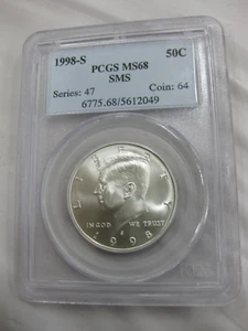 1998-S Gem Matte Proof Kennedy Half Dollar PCGS SP 68 SMS - Picture 1 of 4