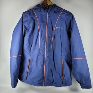 Columbia Damenmantel mit Kapuze Thermo Coil Periwinkle mit pfirsichfarbenem Besatz Größe Large - Bild 1 von 9