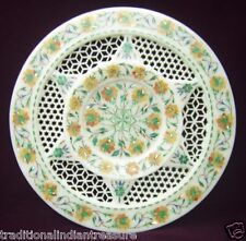 White Marble Serving Dish Plate Hakik Inlay Grill Marquetry Home Kitchen Decor