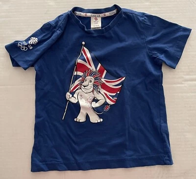 Camiseta Equipo GB Niños 7 8 Gráfico Juegos Olímpicos de Londres 2012 Logo Cabeza de León Adidas Foto 1 de 4