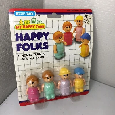 Happy Folks Blue Box My Happy Town Brand New Vintage People Figures - Image 1 of 4