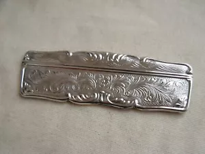 ANTIQUE SOLID SILVER,FAUX TORTOISE SHELL HAIR COMB,LATE 19th OR EARLY 20th. - Picture 1 of 13