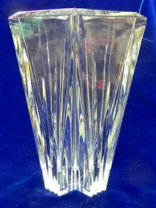 Lenox Ovations "Crosswinds" Crystal Vase, 10", Contemporary Linear Design, VG - Picture 1 of 13