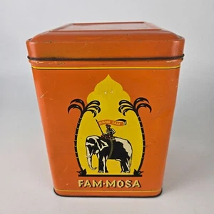 Lata de especias vintage naranja Fam-Mosa elefante con tapa de Muscalla - Imagen 1 de 10