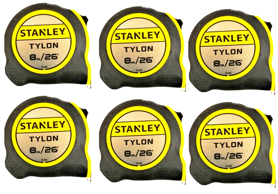 Stanley Tylon 8m 6 Pack 1-30-656 8m/26ft pocket tape measure 30-656 030656 - Image 1 of 1