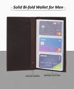Leather 120 Cards Business Name ID Credit Card Holder Book Case Organizer New - Picture 1 of 6