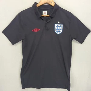 England National Team Polo Shirt Umbro Football Soccer Dark Grey US M Mens - Picture 1 of 12