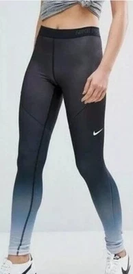 Nike Pro Hyperwarm Tights XS 34 Leggings Laufhose Fitnesshose Schwarz Hellgrau - Image 1 of 4