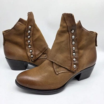 Botas para mujer Miz Mooz Drama 6.5-7 EU37 cuero marrón tachonado al tobillo nuevas sin caja Foto 1 de 4