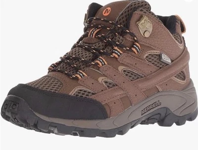 Merrell Boys 5.5 Hiking Boot Moab 2 'Earth' Mid Waterproof New In Box - Image 1 of 4