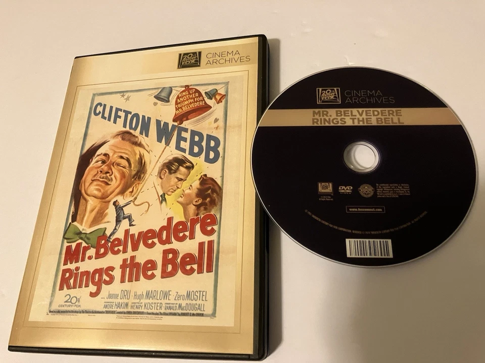 MR BELVEDERE RINGS THE BELL DVD 1951 FOX ARCHIVES MOD CLIFTON WEBB JOANNE DRU - Image 1 of 4