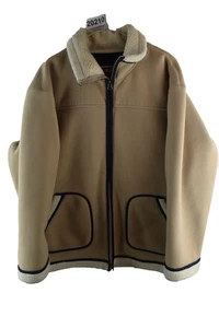 HUGO BOSS Beige Fleece Jacket size XL Mens Full Zip Casual Outdoors Outerwear - Picture 1 of 9