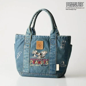 Bolso de Mano Denim Snoopy PEANUTS Informal Bordado Elegante Damas Cartera - Imagen 1 de 14
