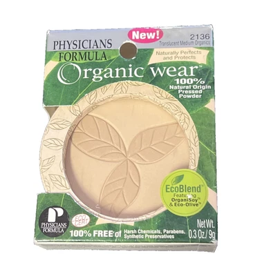 Physicians Formula Organic Wear Pressed Powder #2136 Translucent Medium Organics - Image 1 of 3