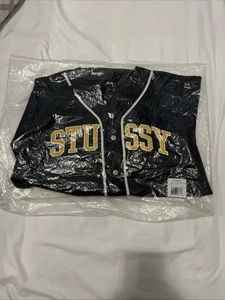 New Stussy Baseball Skateboard Jersey Black yellow Size XL New Old Stock NWT OG - Picture 1 of 6