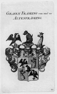 1820 Fränking Altenfränking Escudo De Armas Heráldica Grabado En Cobre - Bild 1 von 1
