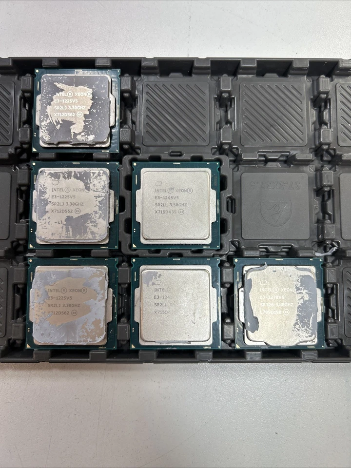 Lote de 6 CPU Intel Xeon (2) E3-1245v5 (3) E3-1225v5 (1) E31270v6 Foto 1 de 1