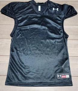 NWT Under Armour Boy's Short Sleeve Football Jersey 1264119-001 Black Youth Med - Picture 1 of 8