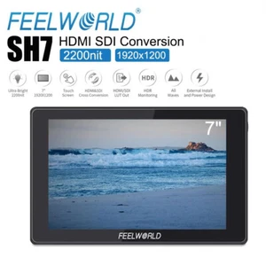 FEELWORLD SH7 7 inch Camera Video Field Monitor Dual SDI/HDMI 2200Nit 1920x1200 - Picture 1 of 11