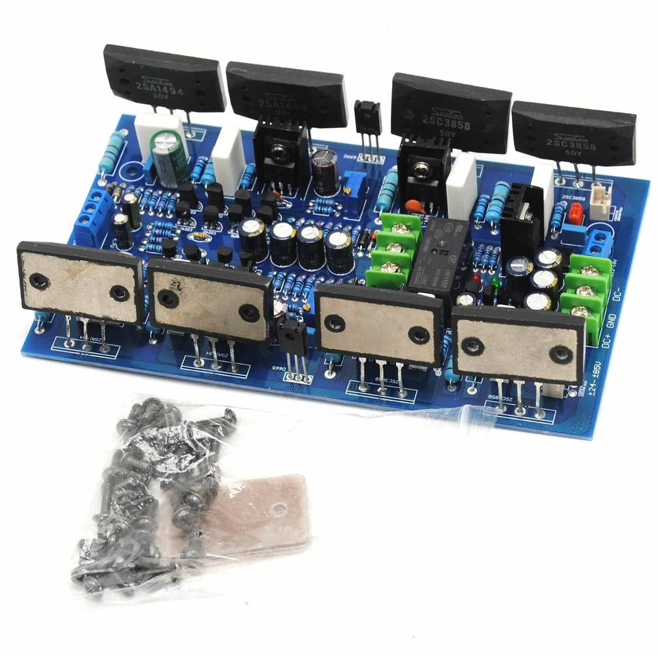 Placa amplificador doble estéreo 300W+300W Sanken 2SA1494/2SC3858 con protección de altavoz Foto 1 de 4