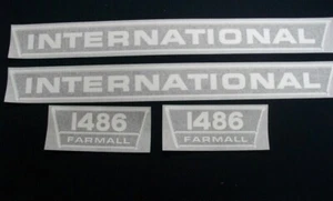 IH International Farmall 1486 Hood & Model Decals, Vinyl Black/Chrome VI251 - Picture 1 of 1