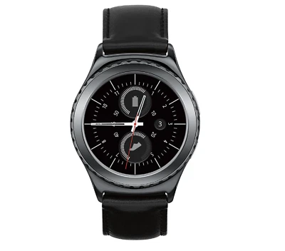 Samsung Gear S2 R732 40mm Stainless Steel 512MB GPS NFC Bluetooth Black Leather - Image 1 of 4