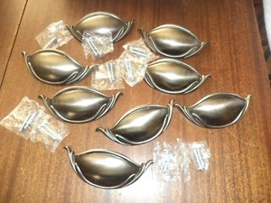 Brushed Nickel Drawer Pulls and Screws  Eight New  - Imagen 1 de 4