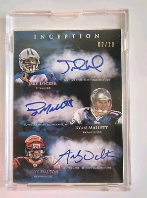 Andy DALTON Ryan MALLETT Jake LOCKER Rookie Auto Card #/10- 2011 Topps Inception - Image 1 of 2