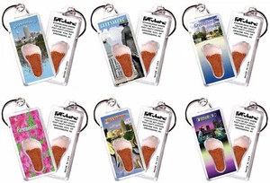Greensboro FootWhere® Souvenir Keychains. 6 Piece Set. Made in USA - Picture 1 of 8
