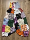 Pantalon harem 100 % coton Tribe Azure patchwork coloré art à porter taille L/XL