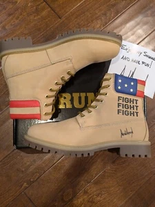 NEW DONALD TRUMP NEVER SURRENDER FIGHT BOOTS RARE LIMITED 1578/2000 MENS SIZE 11 - Picture 1 of 6