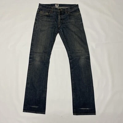 JEANS TELLASON BLANCO ROBLE CONO RIBETE DENIM DESTEÑIDO AZUL 64/200 Limited EE. UU. 30 32 Foto 1 de 4