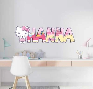Hello Kitty Name Wall Sticker Removable Decal Personalized Custom Wall Decor Art - Picture 1 of 2