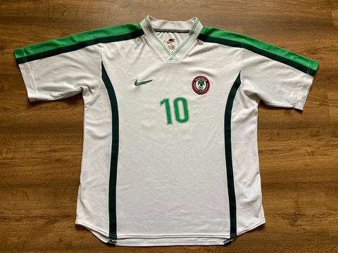 Vintage Nigeria National Team 1998/2000 AWAY FOOTBALL SHIRT SOCCER Nike #10 Cover