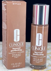 Clinique Beyond Perfecting Foundation + Concealer CN 117 Carob (D) 1 oz NIB - Picture 1 of 7