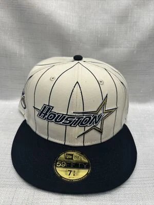 NWT New Era 59Fifty Houston Astros Fitted Hat Cap 35 Years Patch Pinstripe 7 3/8 - Image 1 of 4