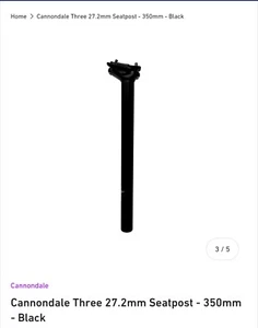 Cannondale 3, 6061 Alloy, 27.2x350mm Seatpost For Road Bicycle. - Picture 1 of 5