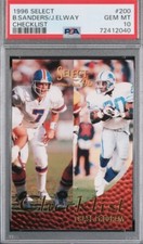 1996 RARE BARRY SANDERS-JOHN ELWAY CHECKLIST #200 POP 6 PSA 10 Perfect Card 🔥🔥
